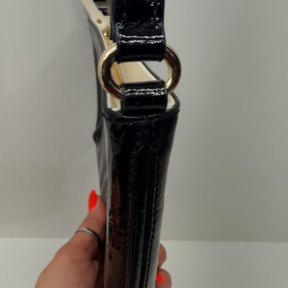 Kate Spade Black Patent Leather Crossbody with Gold Zip Pull - Picture 5 of 12